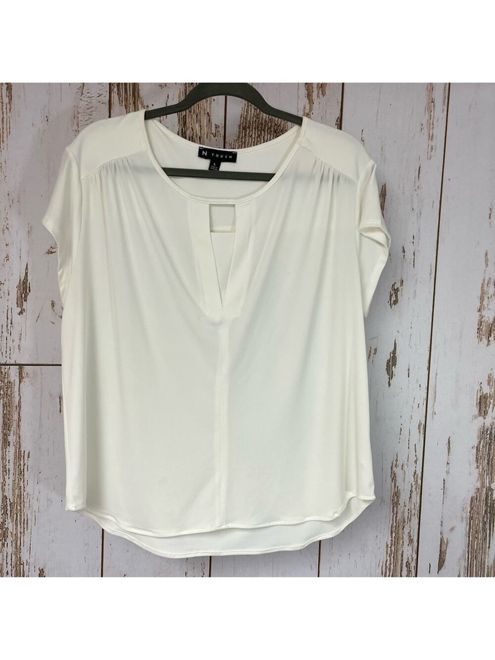 N Touch, White Blouse. Size Large. In excellent condition!